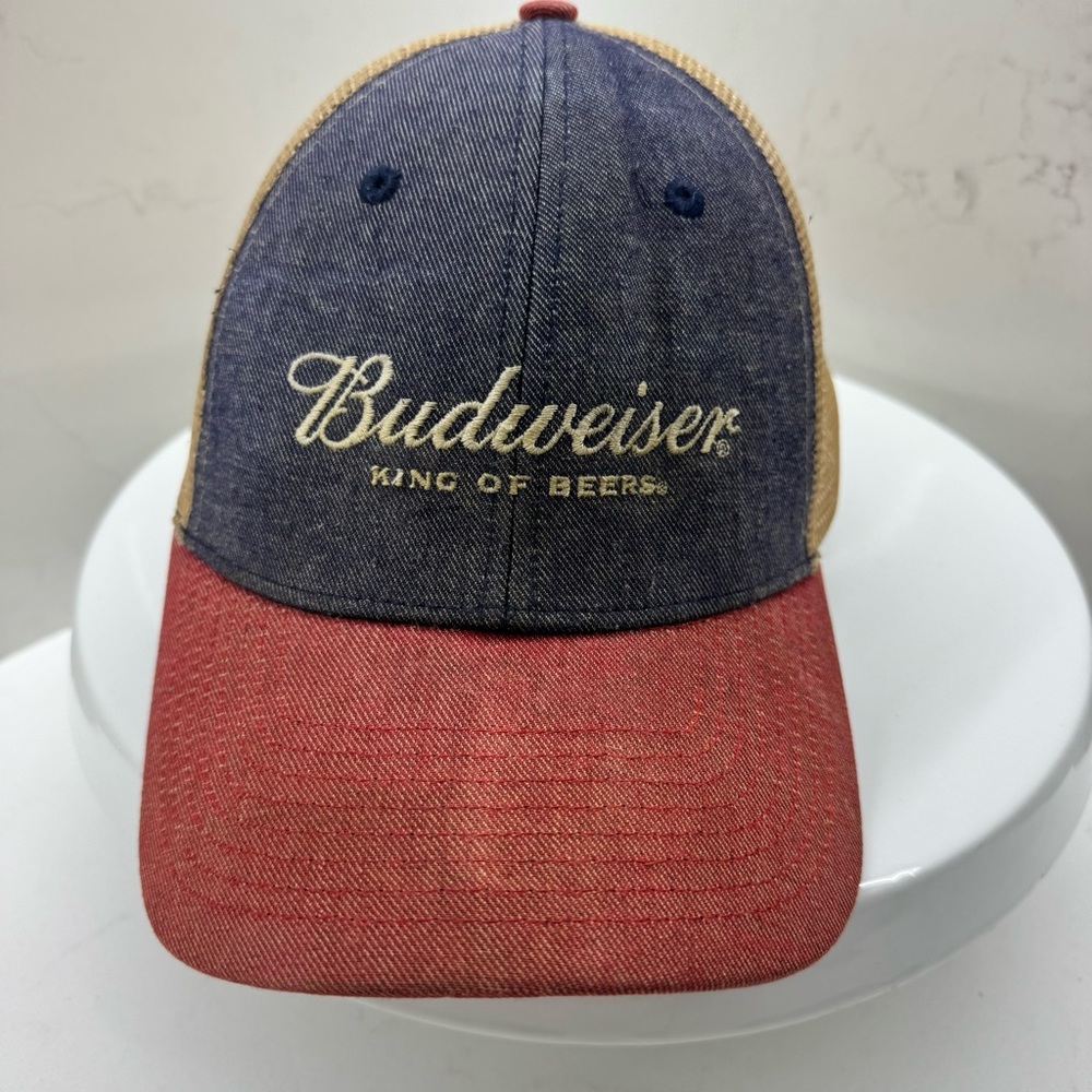 Budweiser Denim and Red Meshback snapback Baseball Cap Hat
